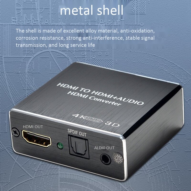 Hdmi Audio Extractor HDMI to HDMI and Optical 3.5mm Stereo Audio Extractor Converter HDMI Audio Splitter Adapter
