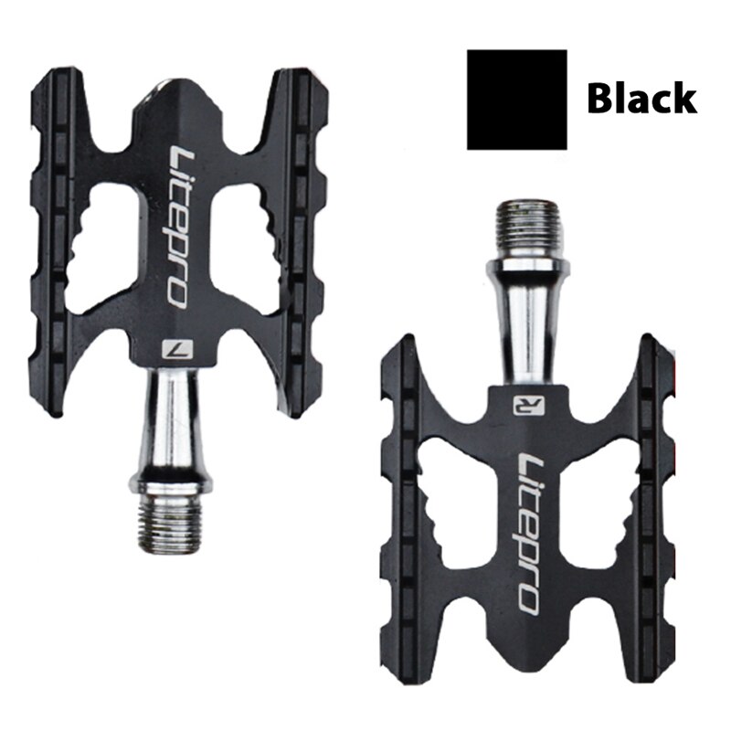 Pedal Sepeda MTB Lipat 412 Bahan Aluminium Alloy Ultra Ringan pedal bagian-bagian sepeda: black