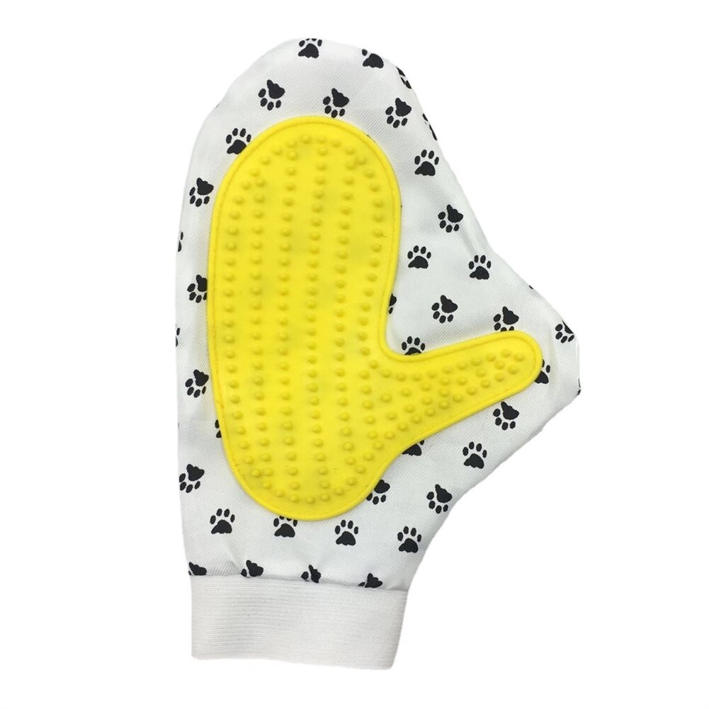 Rode Handschoen Voor Katten Kat Grooming Hond Haar Deshedding Borstel Kam Handschoen Voor Hond Vinger Reiniging Massage Handschoen voor Animal: YELLOW