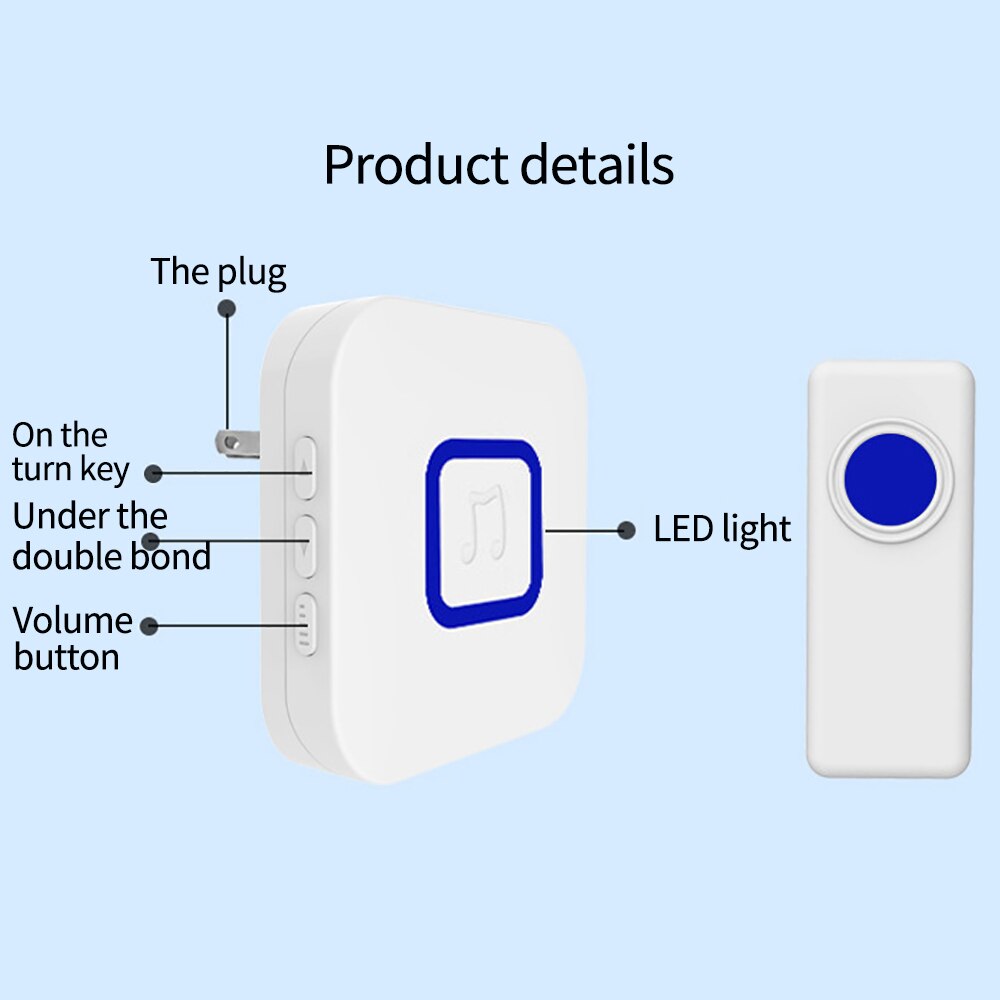 Home Welcome Doorbell Intelligent Wireless Doorbell Waterproof Remote EU US smart Door Bell 52 Chimes Welcome Door Bell