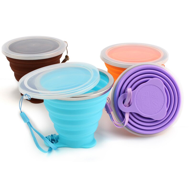 270Ml tazza da acqua pieghevole in Silicone per esterni tazza telescopica creativa portatile ultrasottile Mini tazze da caffè da viaggio a scomparsa