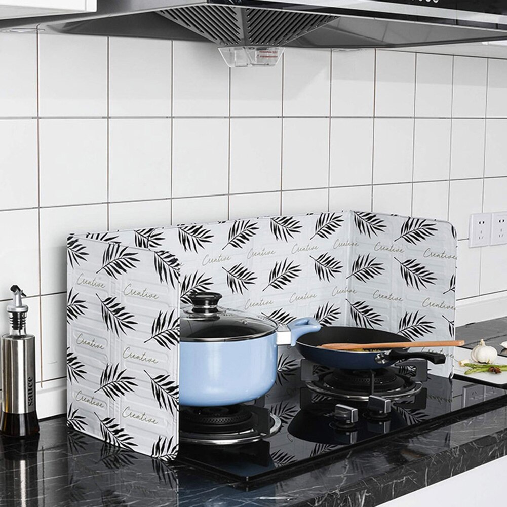 Protection Aluminium Foil Stop Oil Splatter Guard Plate Baffle Heat Quarantine Board Separator Gas Stove Splash Proof Tools