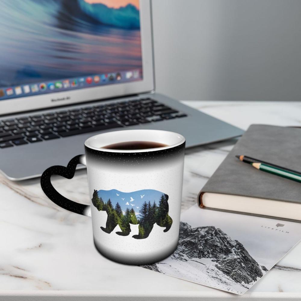 Dagelijks Is Aarde Dag Natuur Bos Wilde Beer Koffie K Mokken Glas Cups Tazas Set Wegwerp Solo Houder Donut Thuis tuin Paar