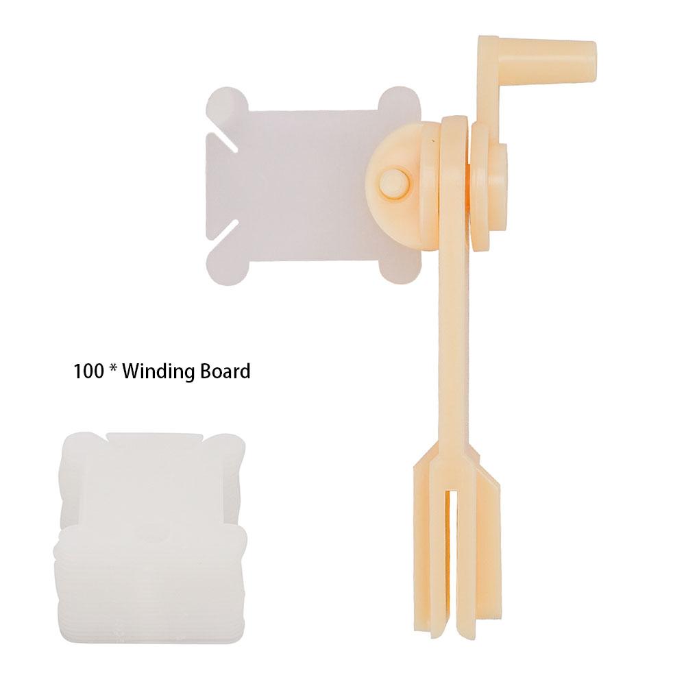 Bobine de fil en plastique 1 pièce | Remontoir et 100 pièces plaque de bobinage pour le point de croix, accessoires pour outils de couture: B