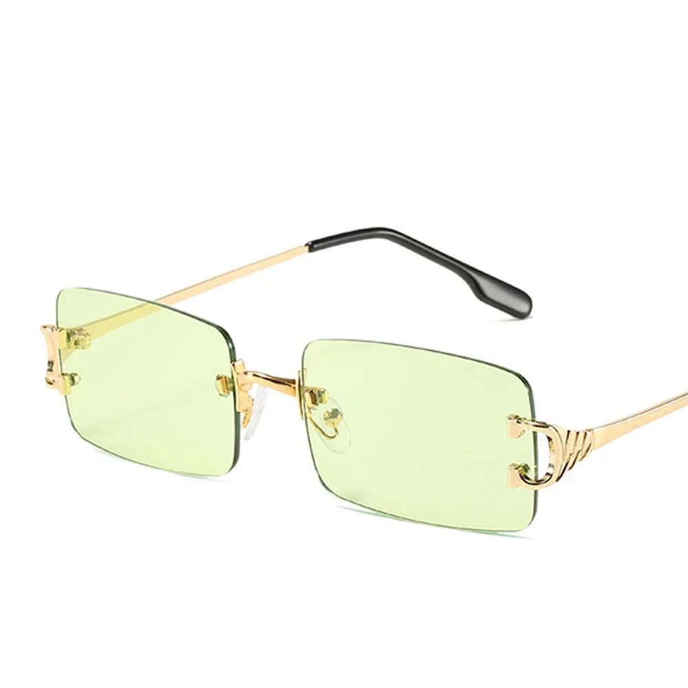 MUSELIFE gafas de sol estrechas para hombre sin montura verano 2025 rojo azul negro gafas de sol rectangulares para dama cara pequeña: Negro