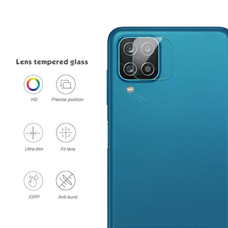 Funda transparente de silicona TPU para móvil, protector de película de vidrio templado para cámara Samsung Galaxy A12, A11, A02S, A21S, A20, A20s, Galaxy A12