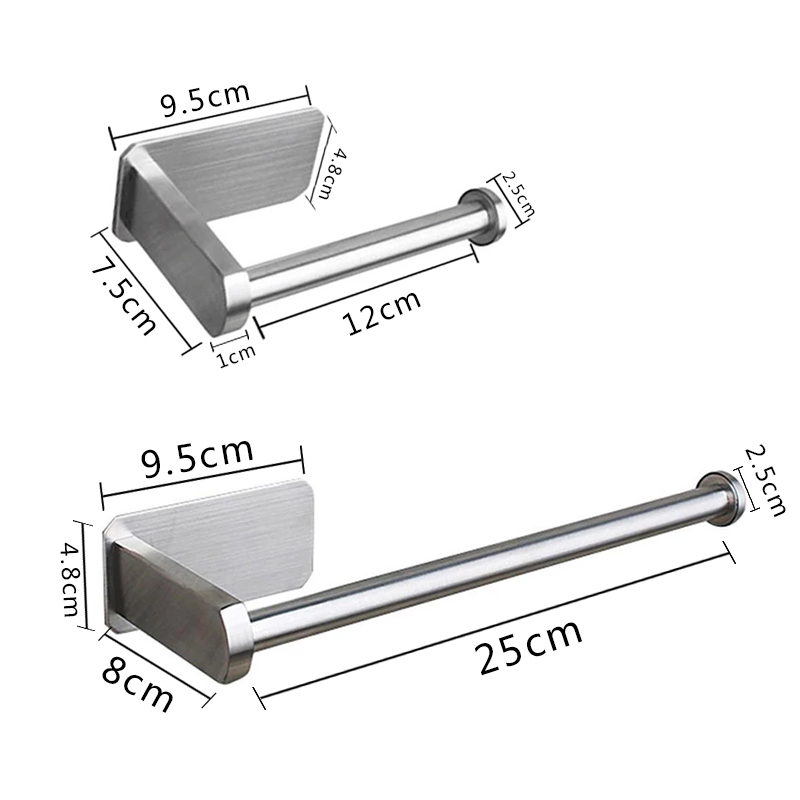 Rvs Wc Papierrolhouder Zwart Zilver Zelfklevende Toiletrolhouder Voor Badkamer Stok Op Muur Handdoekenrek wc rol houder zwart industrieel toilet paper wcrol