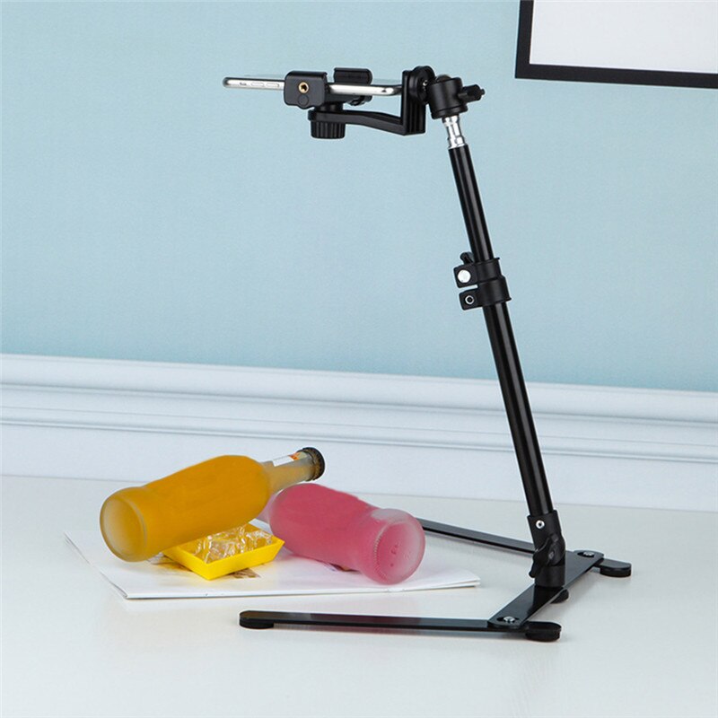 Fyld lys bord stativ til telefonholder skrivebordsskydningsbeslag roterbart overhead stativ til vlog video madlavning lærer shoot