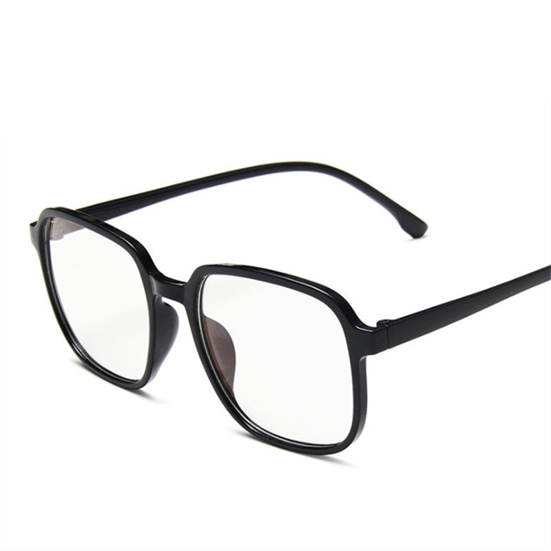 Oulylan montura transparente de anteojos para mujer Retro antiluz azul gafas de ordenador para hombres Trend monturas de gran tamaño para gafas: Black