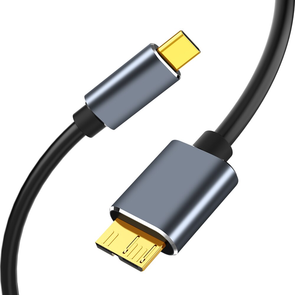 Micro B USB C 3.0 Cable Connector Quick Charging Type-C to USB 3.0 5Gbps External Hard Drive Disk Cable for Hard Drive Computer: 1.5m