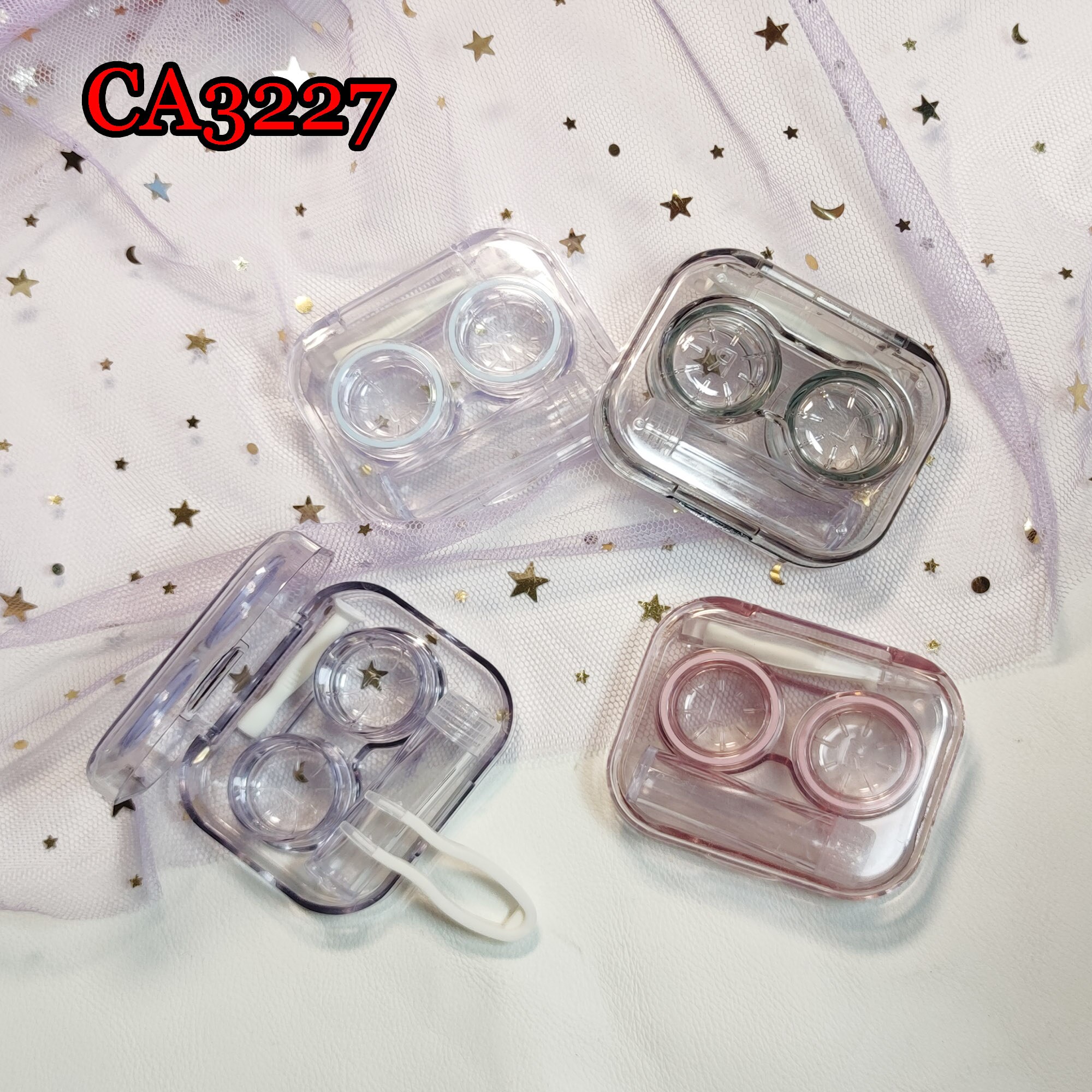 Clear Pocket Contact Lens Cases one body Convenient Travel Kits Container For Outdoor CA3227