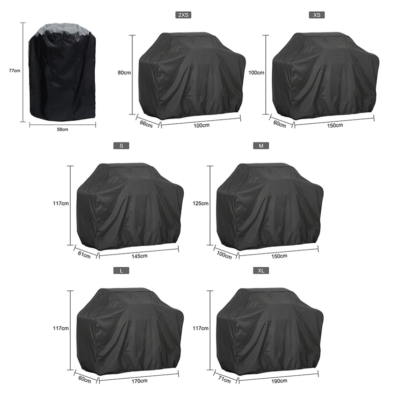 Garden Outdoor BBQ Cover Grill Cover Protection Dust-proof Rainproof Cloth Cover Square Barbecue Accessories