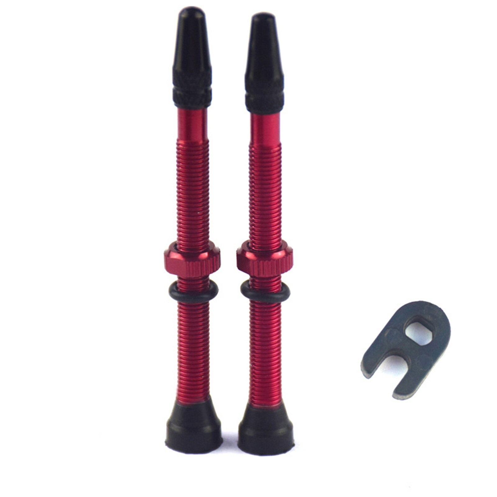 Tubeless Stem Valve Cap Aluminum Alloy 34/46/64mm Bike Accessories 1PC Tubeless Sealant 1Pair For Road MTB Presta Valve: Red  A7