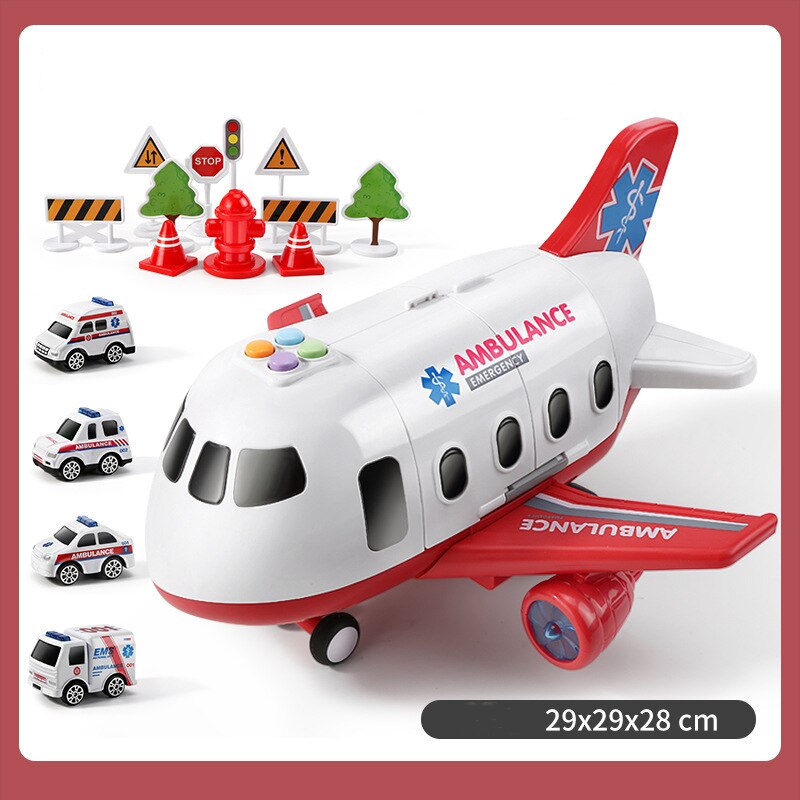 Spielzeug Auto Musik Geschichte Simulation Track Trägheit Flugzeuge Kinder Große Größe Passagier Flugzeug Spielzeug Flugzeug Modell Kinder Airliner: 15pcs Ambulance