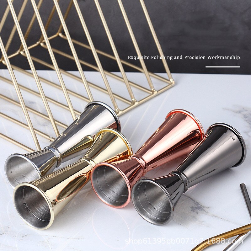 30/60ml Cocktail Wine Drinks Whisky Measure Cup Jigger 1oz 2oz Double Head Stainless Steel Measuring Cup Home Party Bar Tool
