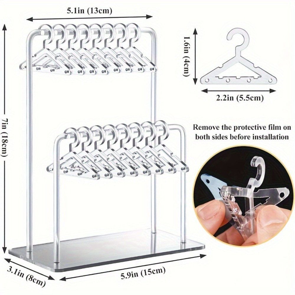 Jewelry Organizer 16pcs Hangers Shaped Jewelry Holder Detachable Acrylic Dangle Earrings Display Racks Transparent Stable