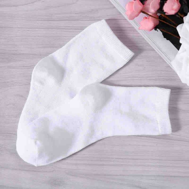 5 Pairs Kids Pure White Sock Baby Boy Girl Solid Breathable Cotton Sport Spring