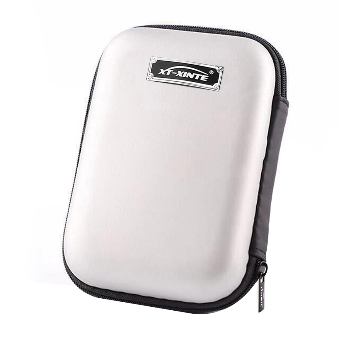 2.5 inch External Hard Drive Disk Protective Case HDD SSD Carry Bag Portable Pouch USB Cable Power Bank Organizer Storage Box: Silver