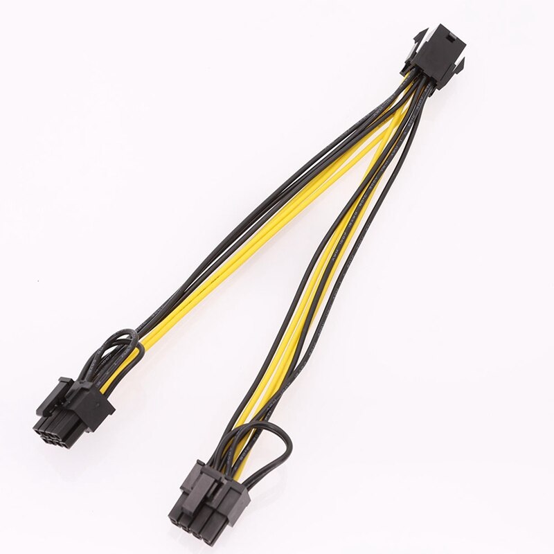 Câble d&#39;alimentation PCI-E PCIE 8P femelle à double 8 broches 6 + 2P mâle pour image GPU, carte vidéo, mineur, 18awg, 10 pièces