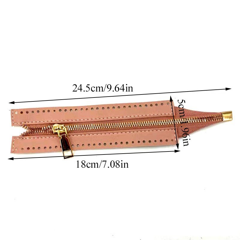 1PC Custom DIY Zipper For Woven Bag Hardware PU Leather Zipper Sewing Accessory 18cm Metal Zipper for Clothes Shoes