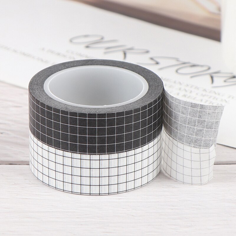 Grid Washi Tape Japanese Paper DIY Planner Masking Tape Adhesive Tapes Stickers Stationery Tapes Decorative
