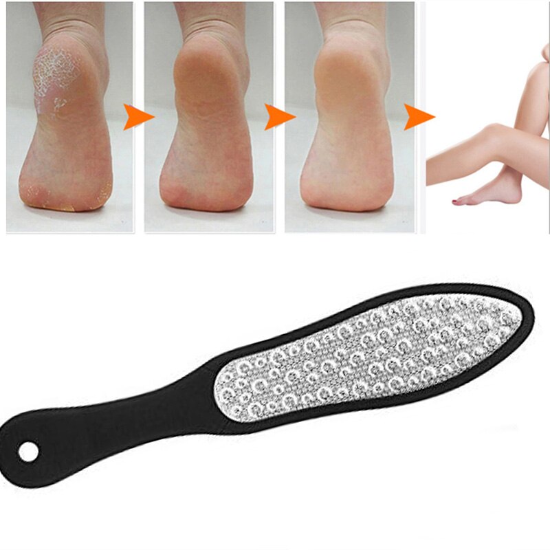 Dubbelzijdig Rvs Dubbelzijdig Voetrasp Hak File Harde Dode Huid Eelt Remover Exfoliërende Pedicure Care tool