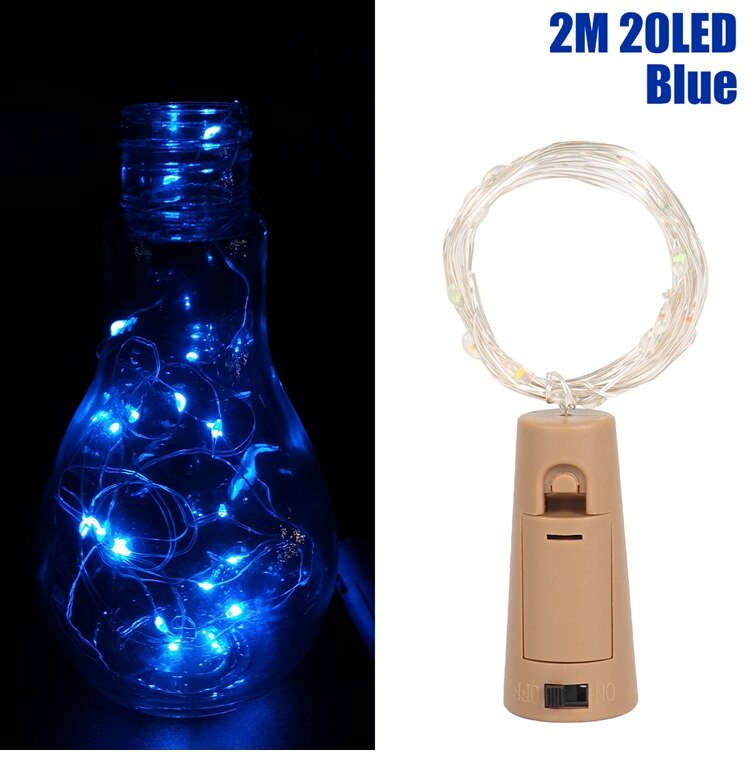 String Led Wine Bottle Lights With Cork 20 LED Fairy Lights String Lights for Party Christmas Wedding Bar Decor Garland: Style 1
