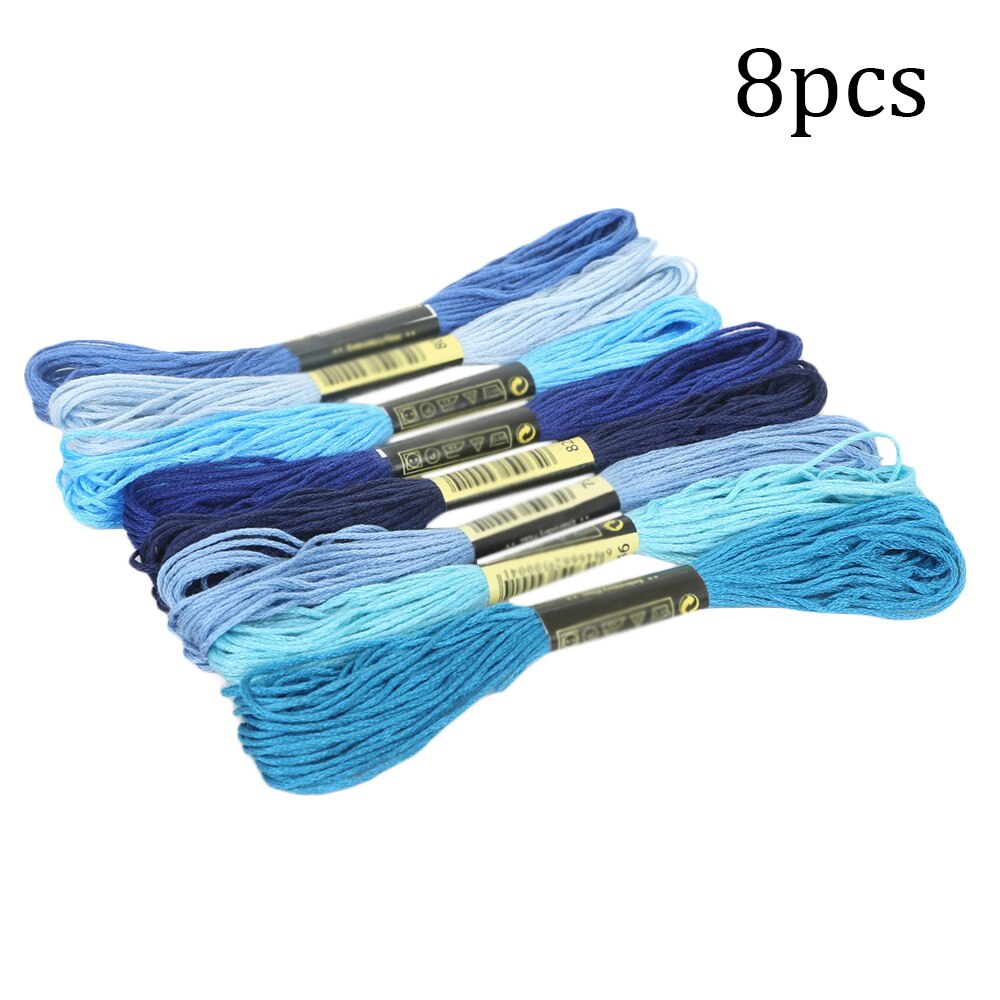 Multicolor Similar DMC DIY Thread Cross Stitch Cotton Sewing Skeins Embroidery Thread Floss Kit Sewing Tools 8Pcs: 02