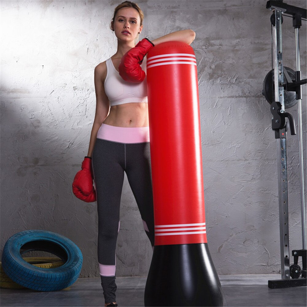 Pvc luftet boksepost voksen Fitness sandsekk låve tumbler vent leketøy boksing sandsekk boksepost Fitness kropp: Rød