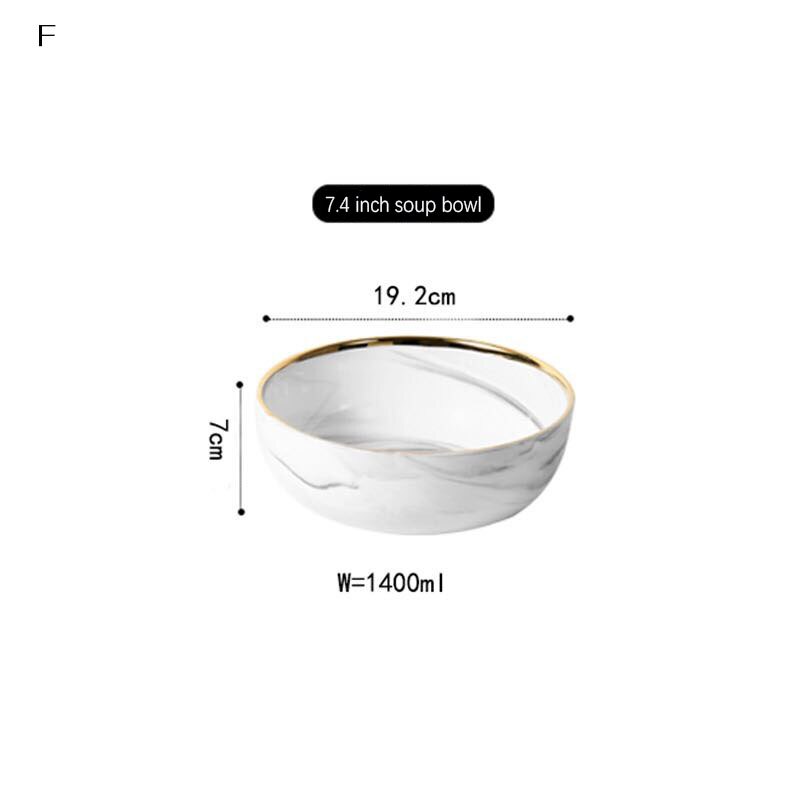 Top knogle keramik middagssæt suppeskål sæt porcelænsservice sæt tallerken bordservice spisestel bordservice sæt bestik sæt: F