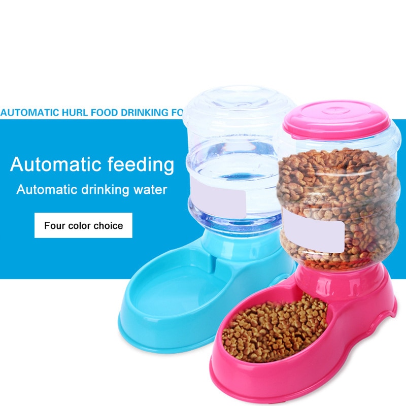 3.5L Animal Pet Food Container Plastic Pet Drinkers Cat Dog Automatic Feeder Drinking Water Bowl For Pets Dog Automatic Drinkers