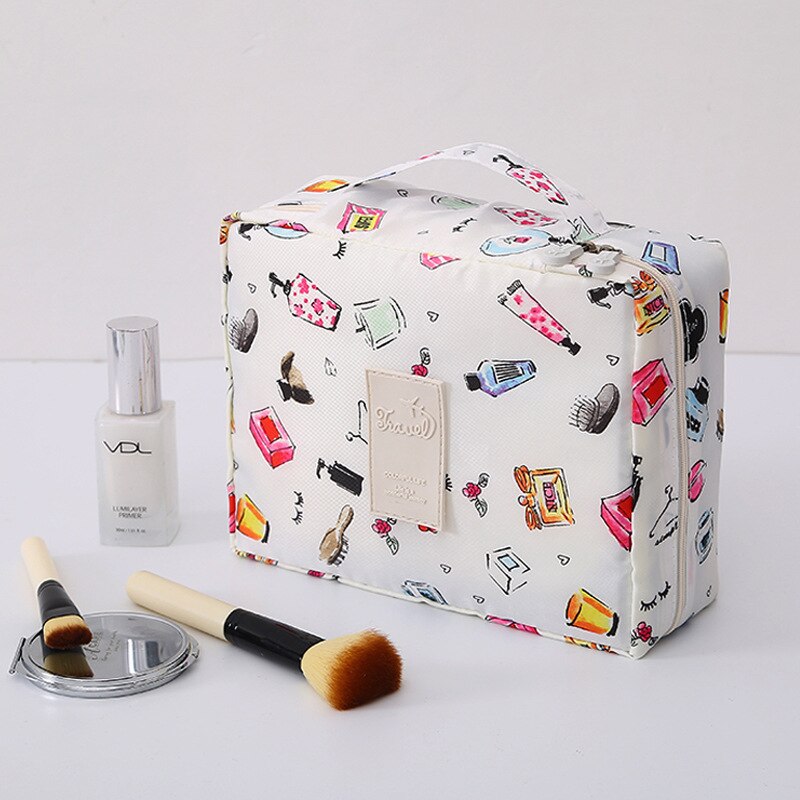 Qiaoduo multifonction voyage cosmétique sac Neceser femmes maquillage sacs articles de toilette organisateur étanche femelle stockage maquillage étuis: beige 1