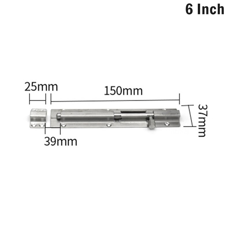 1.5/2/3/4/6 inch Door Shed Lock Bolt Stainless Steel Locks Sliding Door Chain Latch for Gate Security Hardware