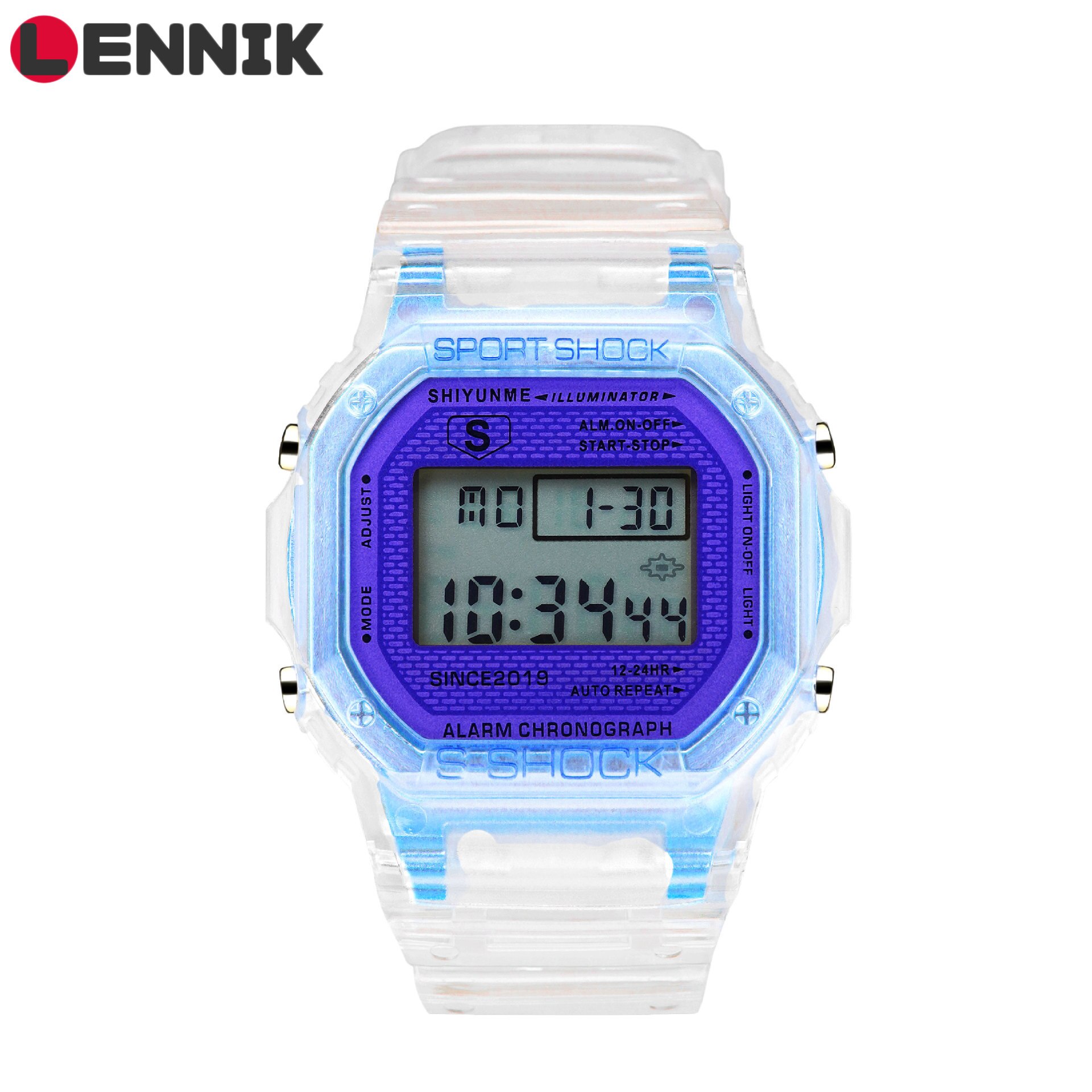LENNIK-reloj electrónico para estudiantes, sencillo y , coreano, niños y adolescentes, cuadrado pequeño, resistente al agua, C296