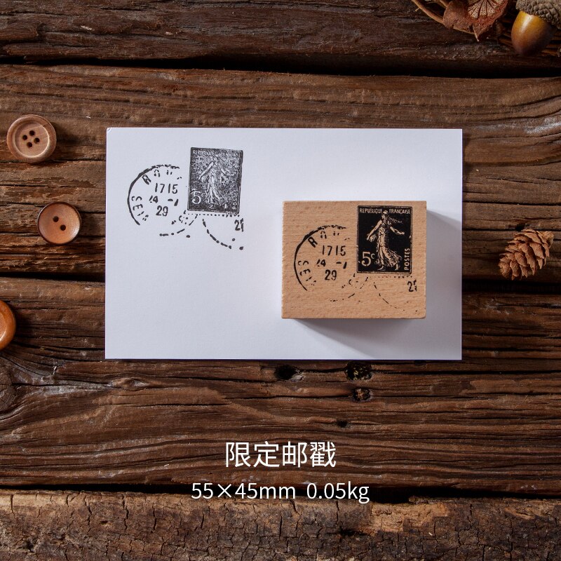 Antique Postmark Wood Seal Bullet Journal Rubber Stamps for Scrapbooking Cards Decoration Embossing Craft standard stamp