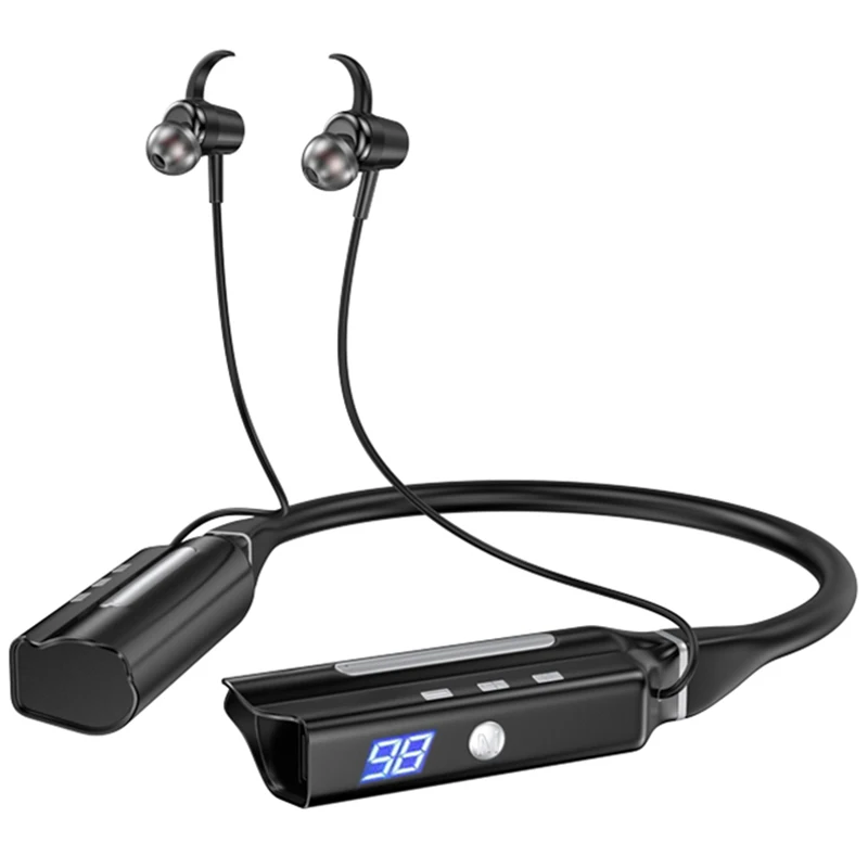 EARDECO 500-uurs afspelen Bluetooth-hoofdtelefoon TWS draadloze hoofdtelefoon kan als powerbank zijn Sport-nekband-oortelefoon Headset