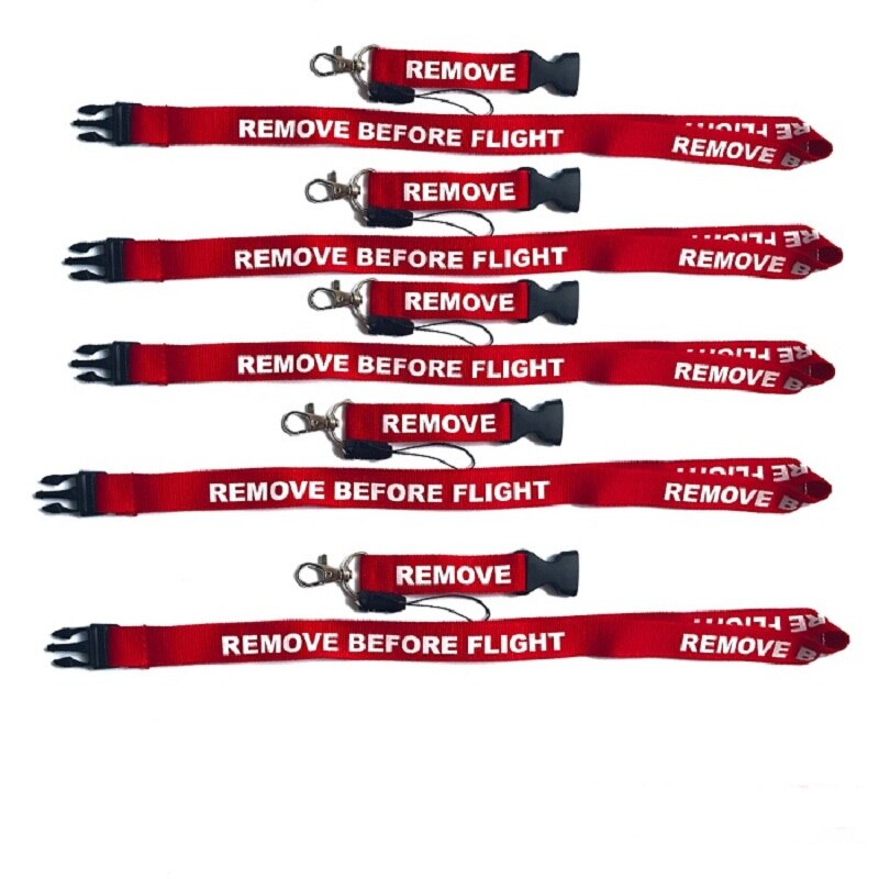 Verwijderen Voordat Vlucht Riem off White/Red Neck Strap Voor Kaart Badge off telefoons Gym Lanyard Geborduurde Sleutelhanger thuis singels