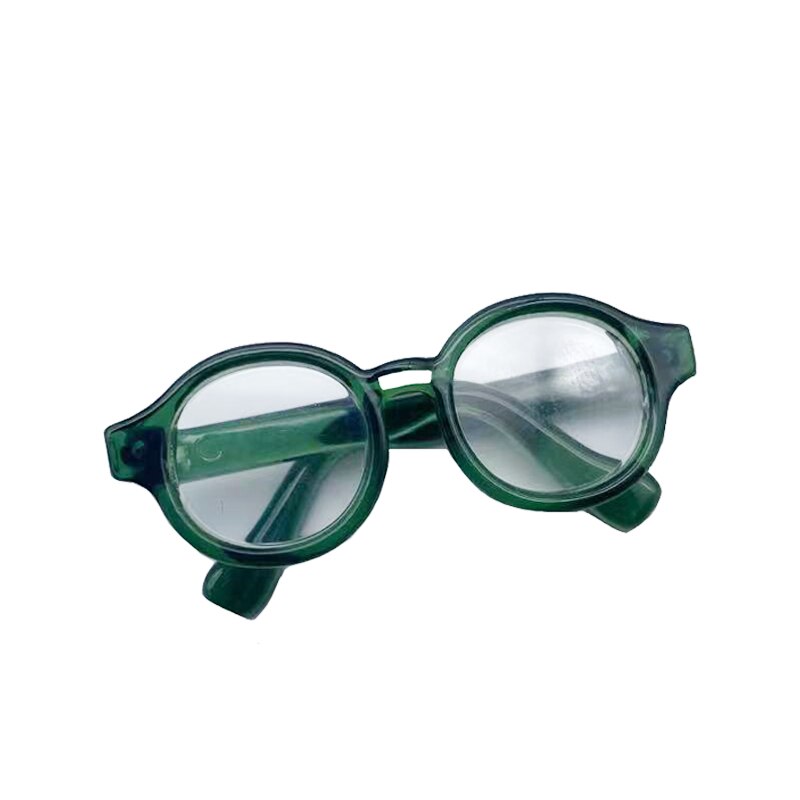 Bjd dukke runde briller til 1/6 1/8 bjd dukke tilbehør (egnet anden ansigtsbredde 4.4cm dukke): Grøn