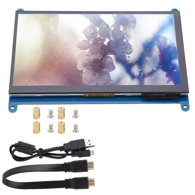 7'inch Volledige Weergave Ips Lcd Touch Screen Voor Raspberry Pi 1024*600 Hd Hdmi Display Monitor 5-Punt touch Control Capacitieve Monitor