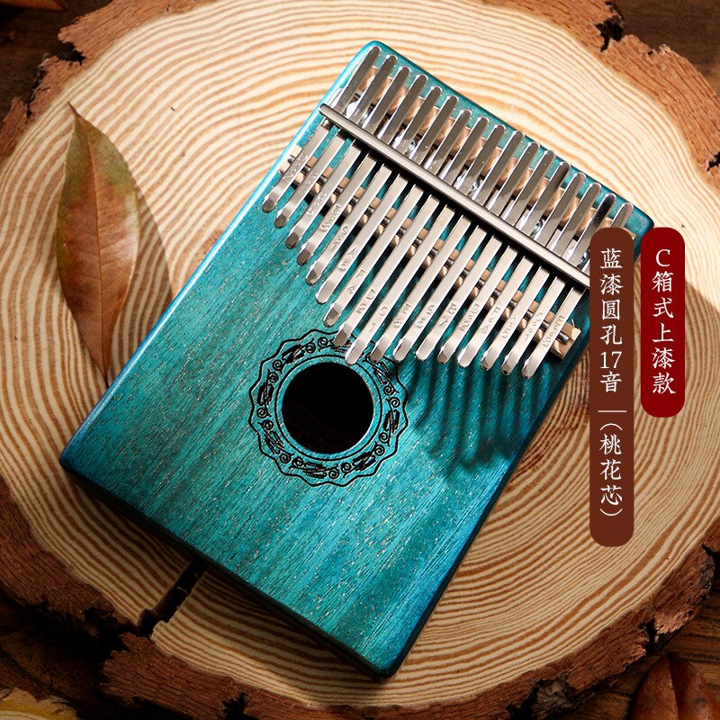 Hluru Kalimba 17 Key Instrument Full Solid Wood Thumb Piano 21 Key Kalimba Musical Mbira Acacia For Beginners: Blue mahogany 17 C