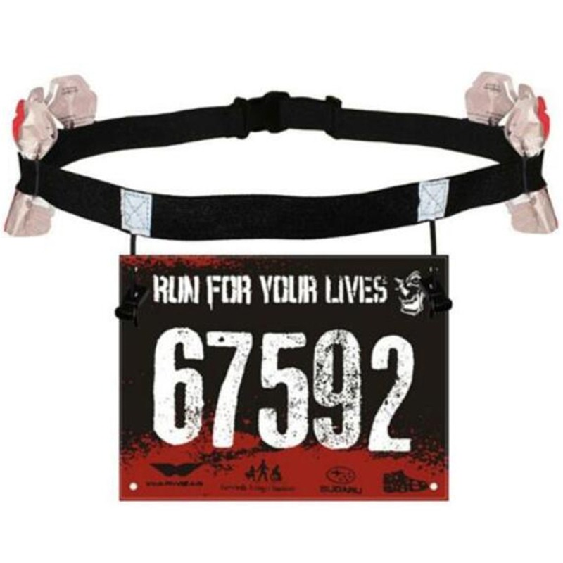 Laufgürtel mit Nummernhalter für Triathlon, Marathon-, Radfahren, Motorradfahren mit 6 Gel-Schlaufen, Fitness-Sportzubehör