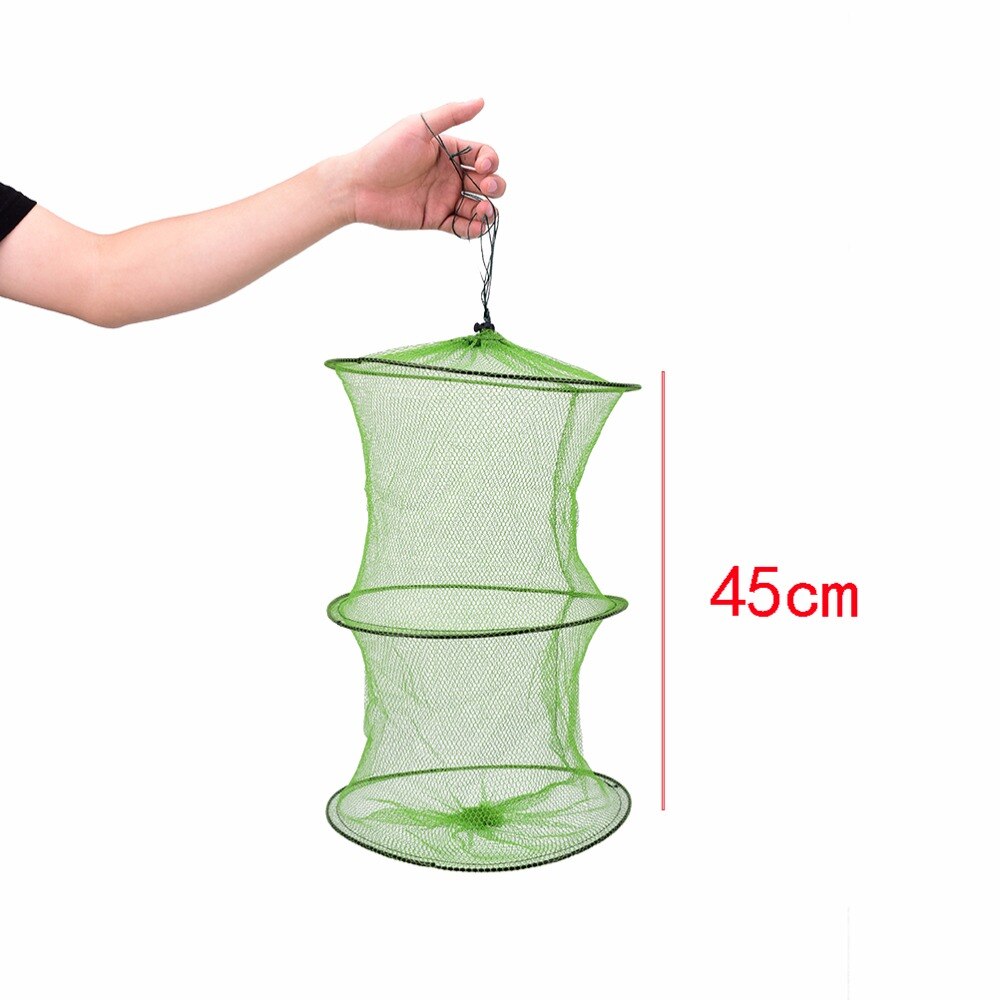 30/45cm Fishing Landing Tackle Folding Round Metal Frame Nylon Mesh Crab Crawdad Shrimp Minnow Bait Trap Cast Fish Net