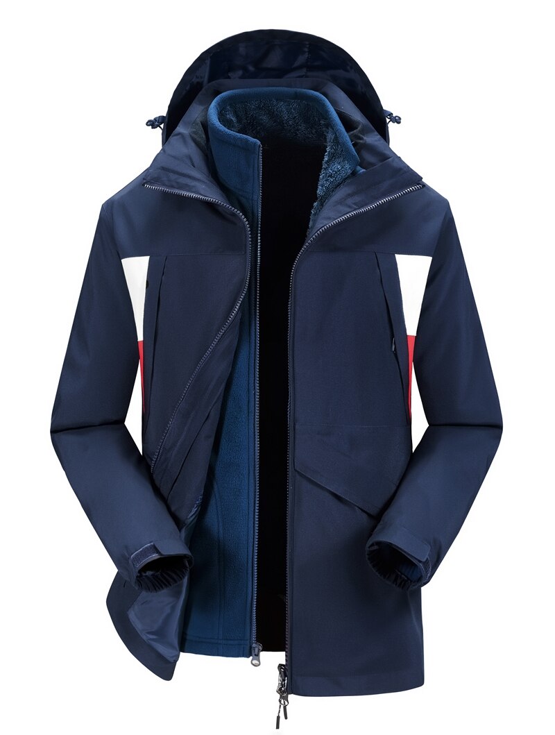 Zoxo softshell vandtæt mænd vinterjakke varm vandrejakke mand skiløb udendørs sport camping jakke 4xl зимняя куртк: Blå / 4xl