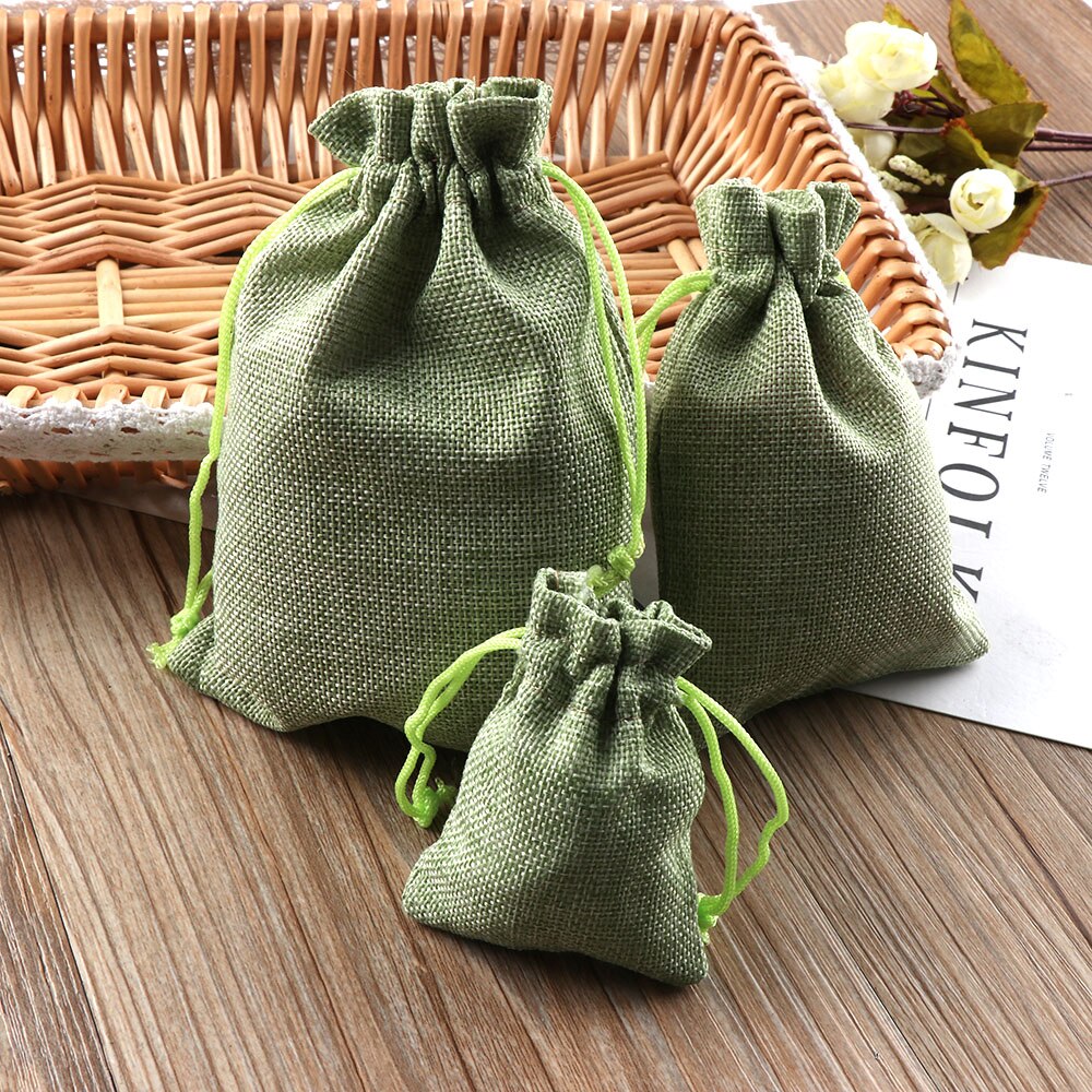 Pochettes en Jute hessien pour mariage | 10 pièces/paquets, nouvelle utile, sac pour mariage, de noël, pochette à cordon, maison