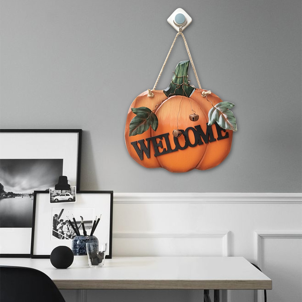 Wanddecoratie Houten Welkomstbord - Pompoen Rustiek Herfst Huis Sieraad