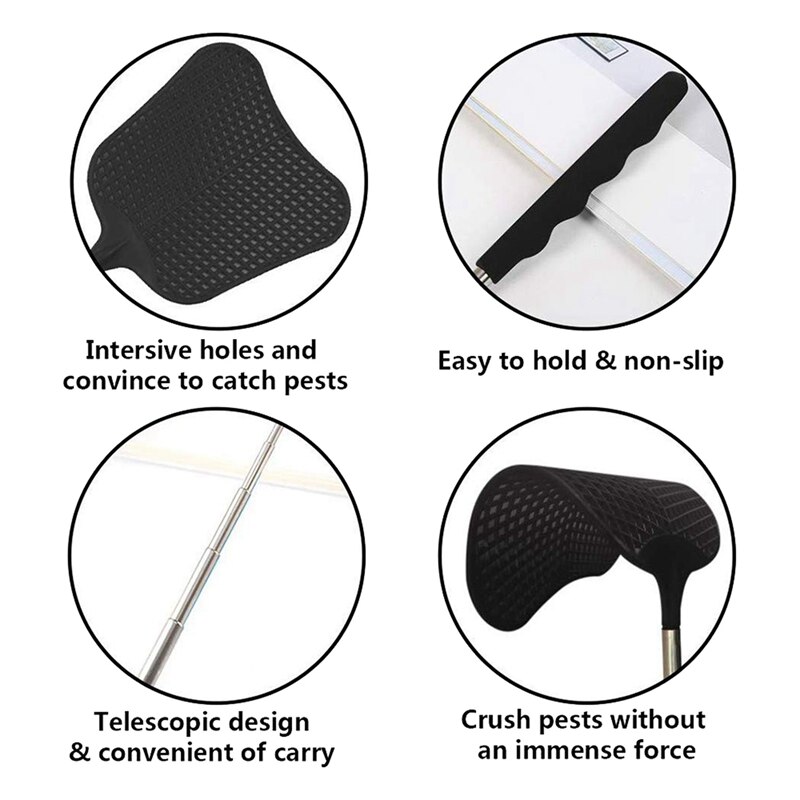 2x Mosquito and Fly Killing Plastic Fly Swatter & 6x Silicone Pads,Non Slip/Heat Resistant Pot Holder