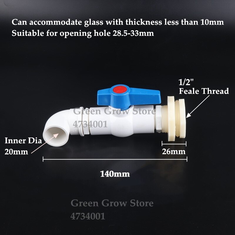 20 25 32 mm 1 / 2 "~ 1 " pvc watertankverbinding water zwembad aquariumverbinding doe-het-zelf combinatie pak watertank abs inlaat en uitlaat: Maat 20mm elleboog