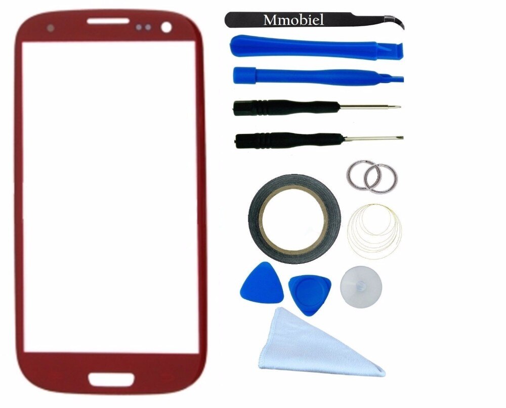 MMOBIEL, para Samsung Galaxy S3 i9300 i9301 i9305, Panel táctil frontal de cristal, pantalla digitalizadora, herramientas de reparación, 12 piezas: RED