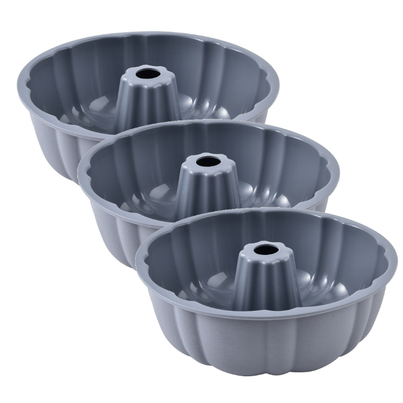 10inch Bundt Cake Pan Non-Stick Silicone Bakeware Fluted Round Baking Mold for Oven Home Kitchen Premium Reusable Easy Release: Beige