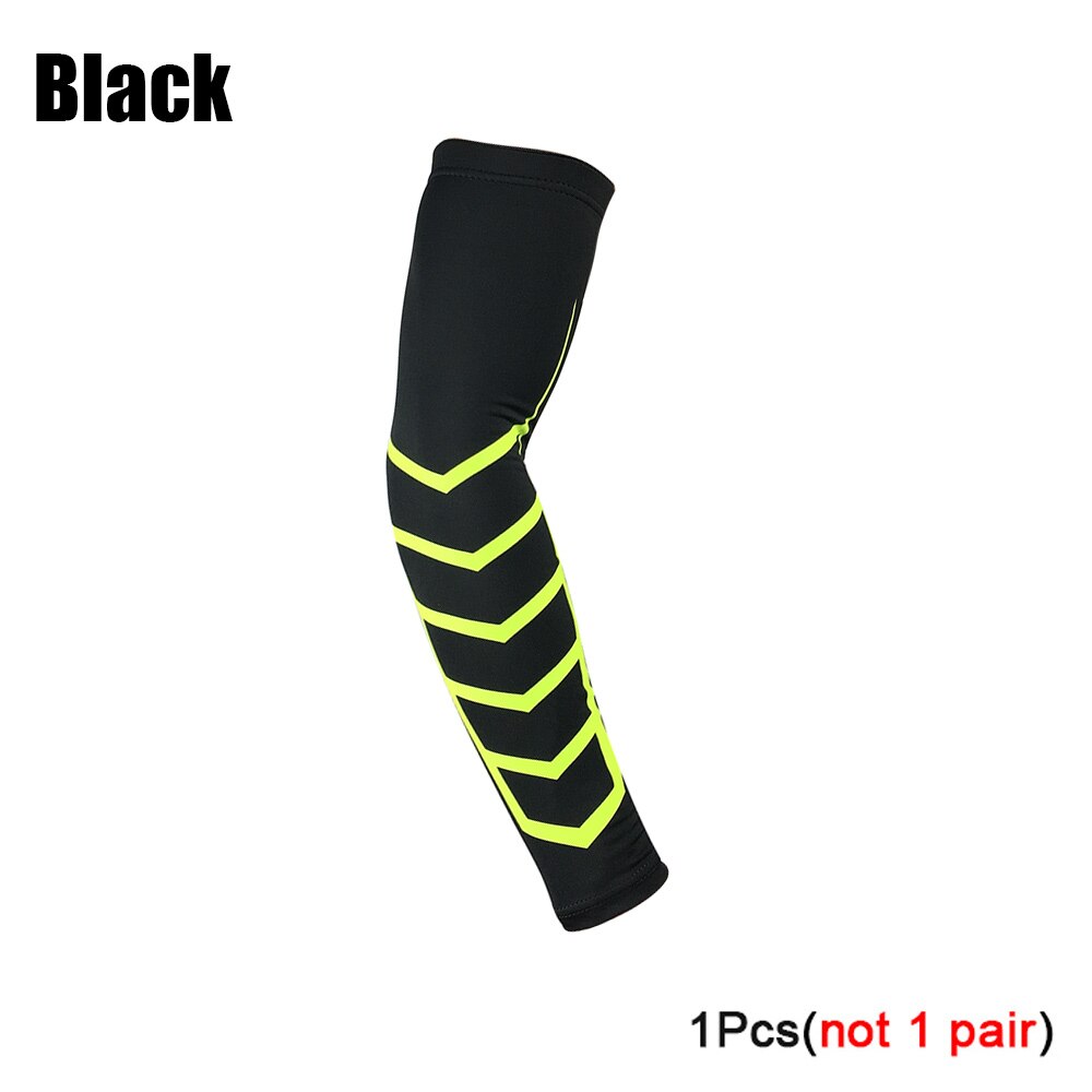 1Pcs Arm Hülse-Sport Kompression Ärmeln für Baseball,Basketball, Fußball, Radfahren, golf-Ellenbogen Brace für Arthritis,UV Schutz: Black / XL